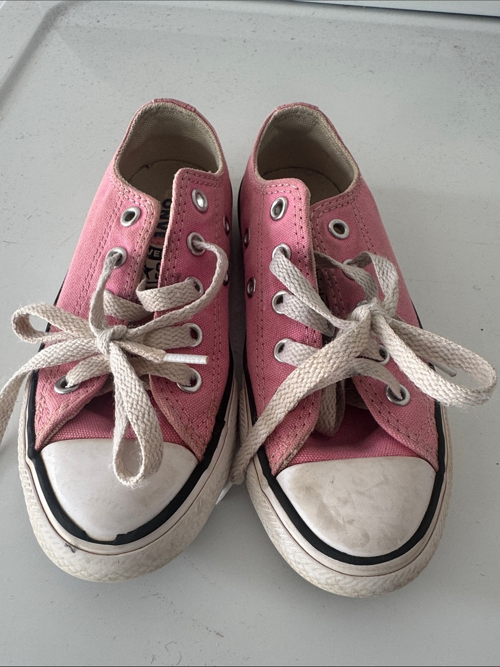 Converse Kids Pink Canvas Low-Top Sneakers
